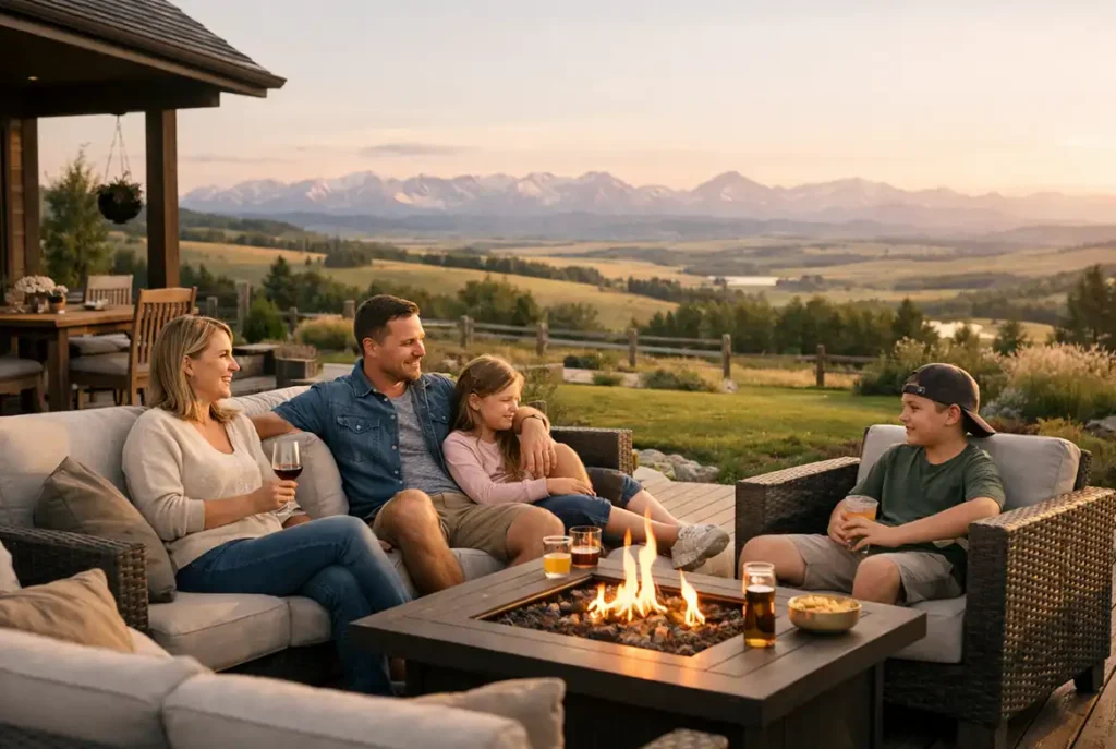 Luxury rural acreage home in Alberta with a sleek, black-on-black roof solar panel installation to eliminate transmission fees.
